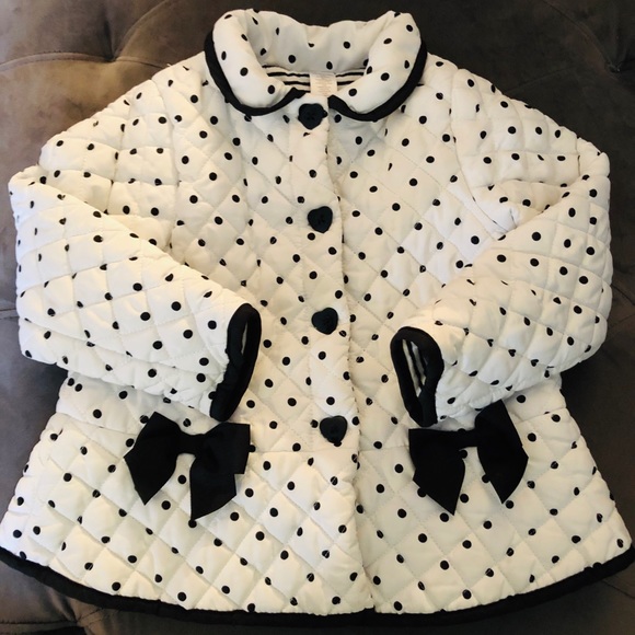 Girls white and black quilted jacket 4t - Picture 1 of 5